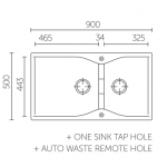 Carysil 3620-Nera Largo 昇盤 (黑色) 雙槽